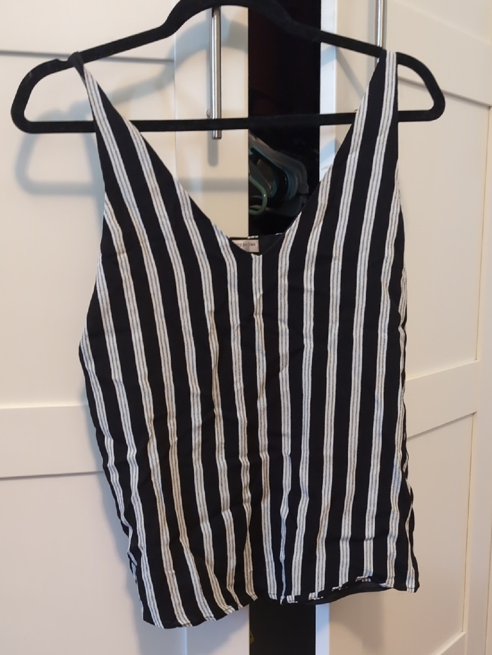 Lavender Brown Black and White Striped Tank Top